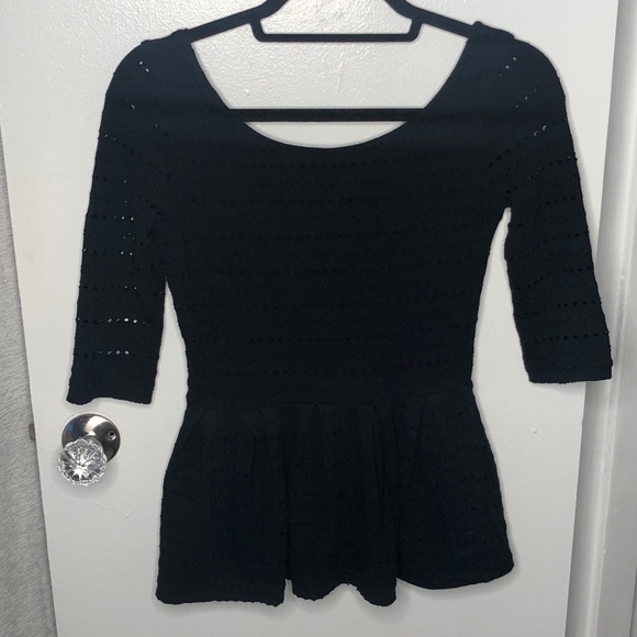 Eight Sixty Peplum 3/4 Sleeve Back Top Size XS - Picture 8 of 12
